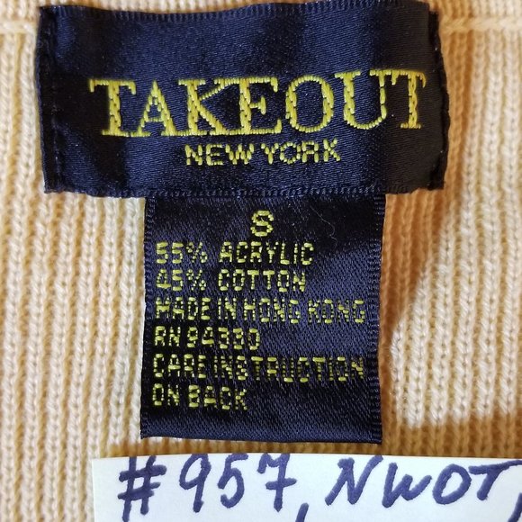 #957 NWOT Takeout NY Cotton Cardigan S MOP buttons - Picture 7 of 9